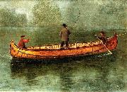 Albert Bierstadt Fishing_from_a_Canoe painting